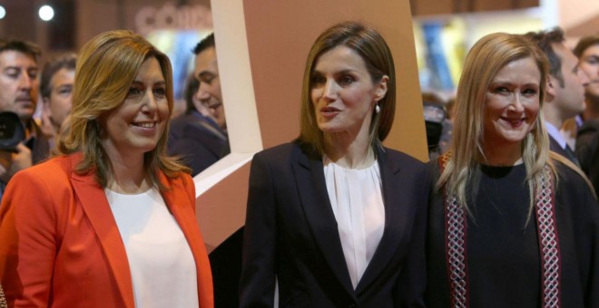 Susana Díaz, junto a la reina Letizia y Cristina Cifuentes en la inauguración de Fitur.
