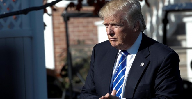 Donald Trump llega al Trump National Golf Club en Bedminster, Nueva Jersey, EEUU. / REUTERS