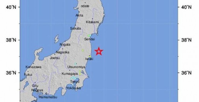 Mapa de Japón facilitado por el Servicio Geológico de los Estados Unidos. / EFE