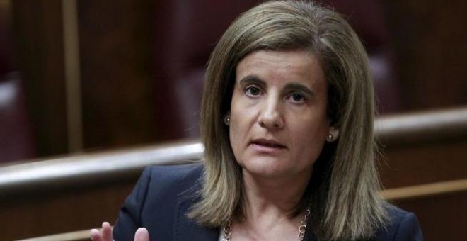 La ministra de Empleo Fátima Báñez en el Congreso de los Diputados, cuando prometió en abril reformar el plan de jubilación activa. EFE