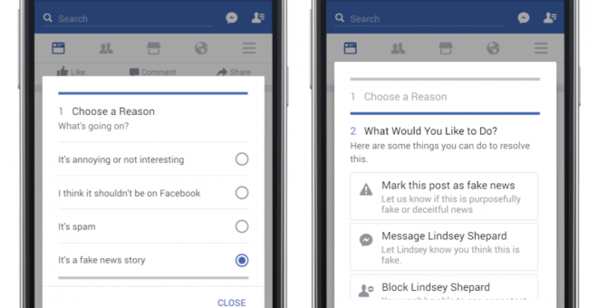 Facebook pone en marcha tímidos mecanismos para señalar noticias falsas en su red. /FB