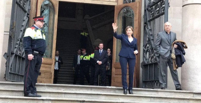 Forcadell, després de declarar. LAURA AZNAR