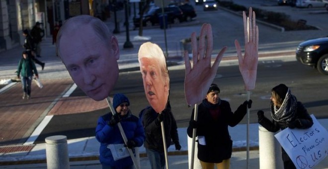 Varios manifestantes durante una concentración en Pennsylvania. - AFP