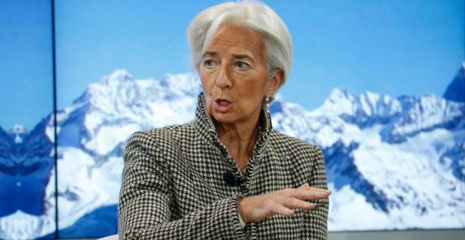 Christine Lagarde durante su intervención en Davos. | REUTERS (RUBEN SPRICH)