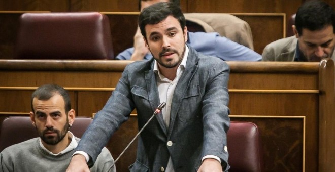 Alberto Garzón durante su comparecencia en el Congreso. EUROPA PRESS