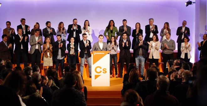 La Ejecutiva de Ciudadanos al completo, en la que sólo 12 de sus 37 miembros son mujeres. Foto: FLICKR CIUDADANOS