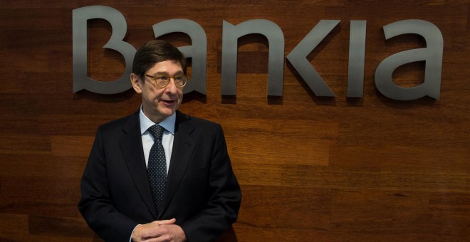 José Ignacio Goirigolzarri, presidente de Bankia, durante la presentación de los resultados de la entidad en 2016. REUTERS/Sergio Perez