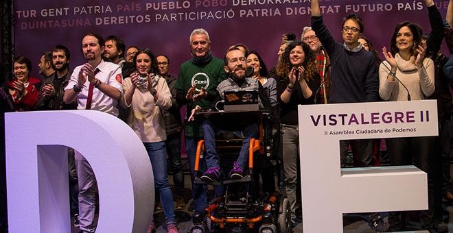 Pablo Echenique, en la asamblea de Podemos en Vistalegre. / JAIRO VARGAS