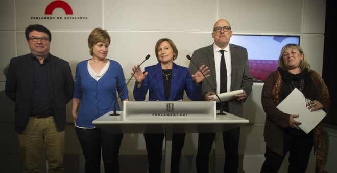 Carme Forcadell i altres membres de le Mesa del Parlament