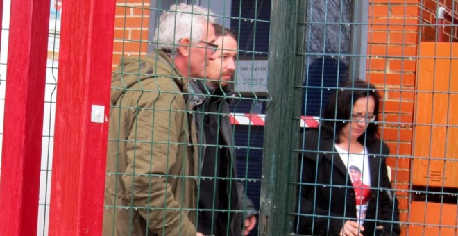 Pablo Iglesias y Diego Cañamero, en su visita a la cárcel de Jaén. EP.