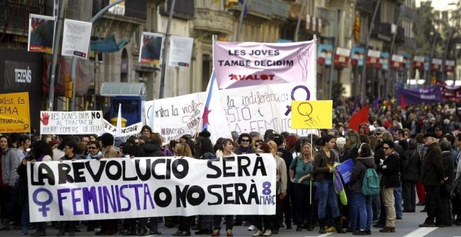 Manifestació d'un altre 8 de març a Barcelona. EFE
