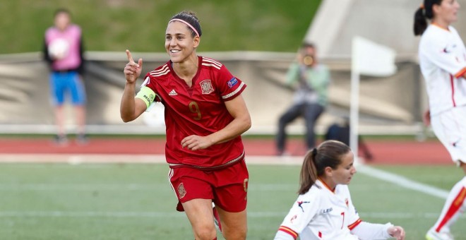 Vero Boquete celebra un gol en un partido con la selección española. /EIDAN RUBIO (RFEF)