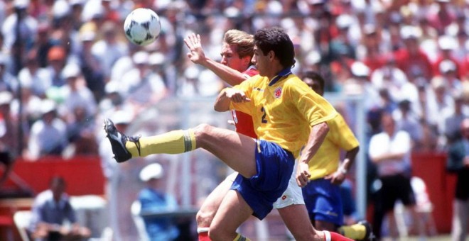 Escobar en el partido contra Suiza en el Mundial de 1994. /CORDON PRESS