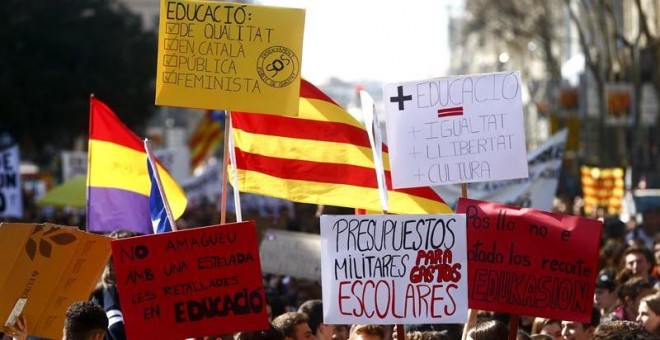 La manifestación de esta tarde en Barcelona / EFE