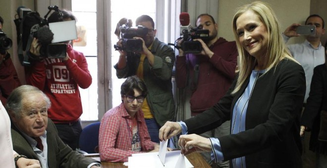 La presidenta de la Comunidad de Madrid y aspirante a la presidencia del PP regional, Cristina Cifuentes.- EFE