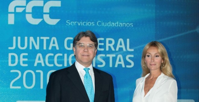 El consejero delegado de FCC, Carlos Jarque, y la presidenta no ejecutiva, Esther Alcocer Koplowitz. E.P.