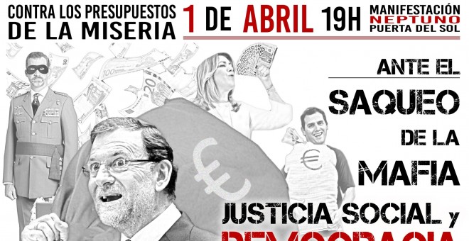 Cartel de la convocatoria de la manifestación en Madrid el próximo 1 de abril