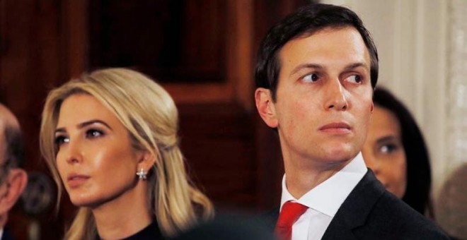 Ivanka Trump y su marido Jared Kushner durante la reciente visita de Angela Merkel a Washington. | REUTERS