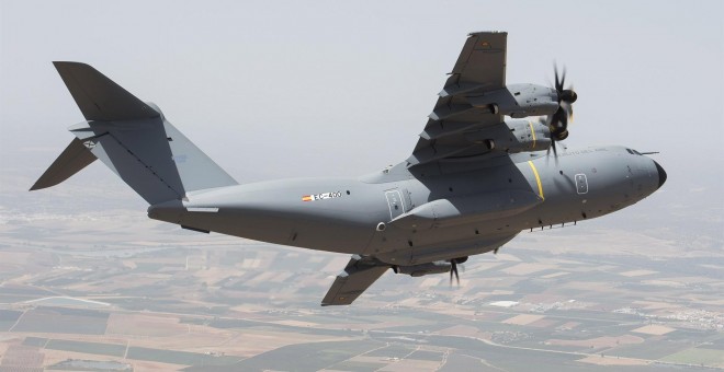 Avión de transporte militar A400M de Airbus. E.P.