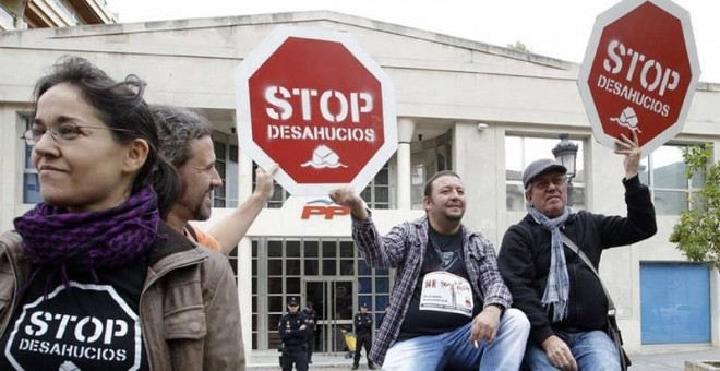 Acto de protesta frente a una sede del Partido Popular. EFE/Archivo