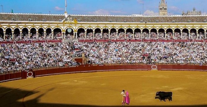 La plaza de toros de la Maestranza de Sevilla durante un festejo. EUROPA PRESS