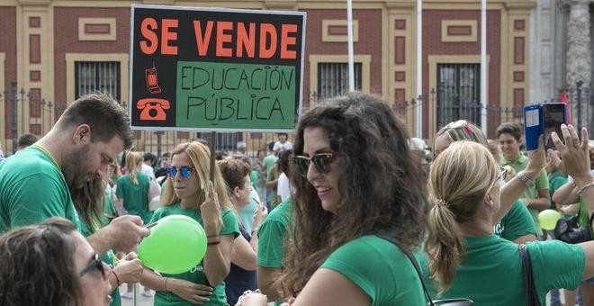 Imagen de archivo de una manifestación de profesores en Andalucía