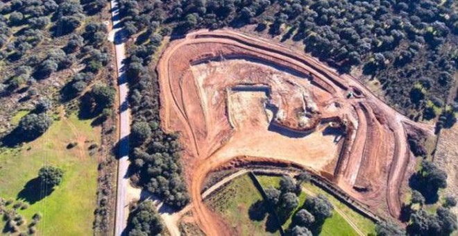 Los trabajos de construcción para la futura mina de uranio en Retortillo, Salamanca.