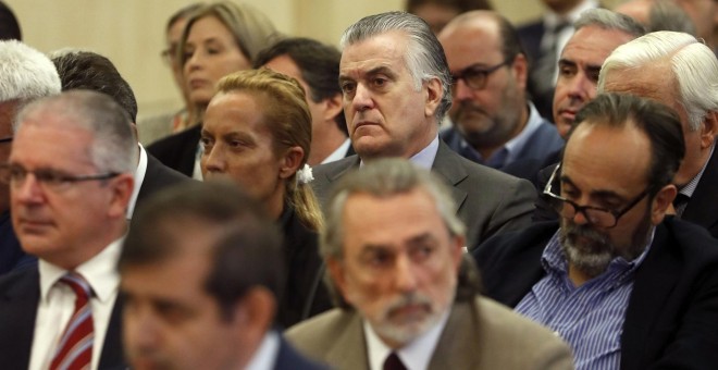 Luis Bárcenas, Francisco Correa y Pabl Crespo en el juicio por la trama Gürtel /EUROPA PRESS