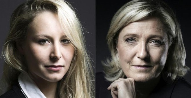 Combo de imágenes de Marion Maréchal-Le Pen y Marine Le Pen. - AFP