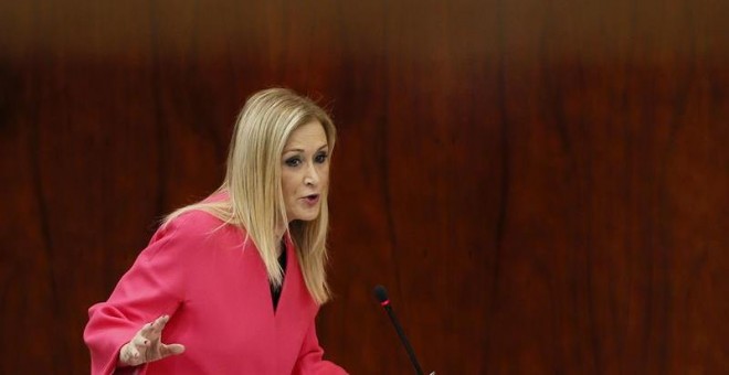 Cifuentes, en la Asamblea de Madrid este jueves. EFE/Mariscal