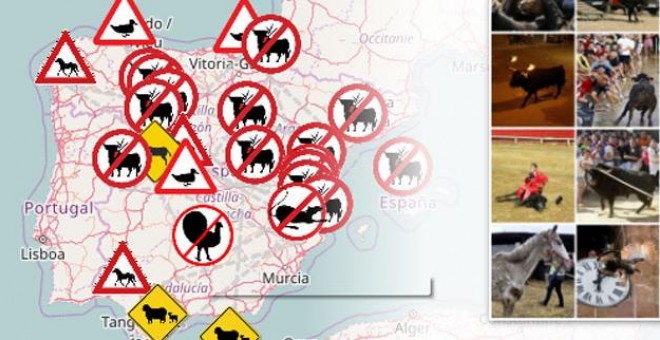Mapa del maltrato animal elaborado por Público