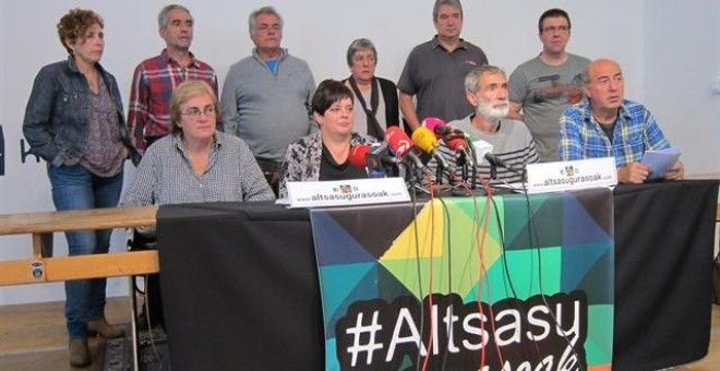 Rueda de prensa de los familiares de los jóvenes de Altsasu. E.P.