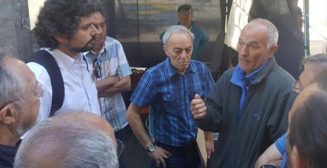 Ramón Álvarez junto a José Sarrión, portavoz de IU en Castilla y León
