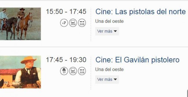 Telemadrid emite 'Las pistolas del norte de Texas' y 'El Gavilán pistolero' en lugar de la moción contra Cifuentes.