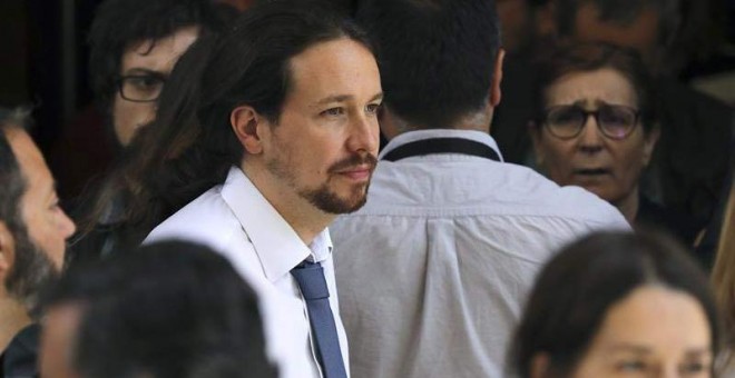 El líder de Podemos, Pablo Iglesias, a la salida del Congreso tras la votación en el pleno de la Cámara. | EFE