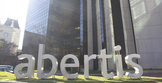 El logo de Abertis en su sede en Madrid. E.P.