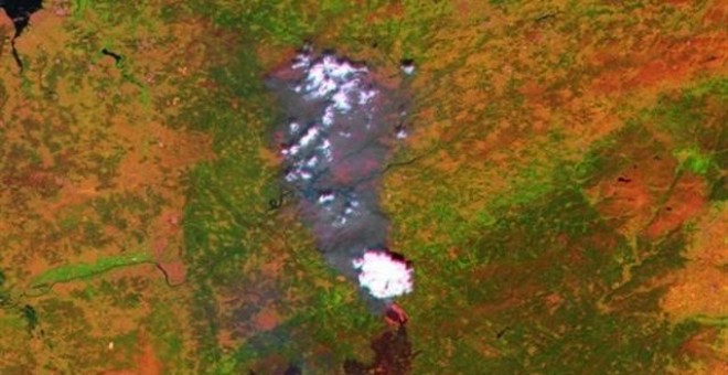 La huella del incendio de Portugal, visible desde el espacio. ESA