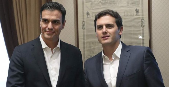 Albert Rivera y Pedro Sánchez reunidos en el Congreso /EFE
