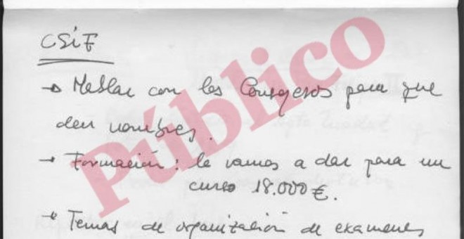 Página 18 de la agenda de Granados. /PÚBLICO