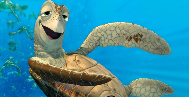 Una tortuga 'fumeta' de la película 'Buscando a Nemo'.