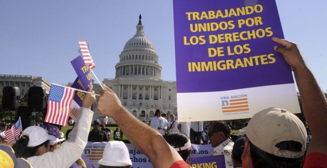 Manifestación a favor de los inmigrantes frente al Capitolio en Washington. EFE/Archivo