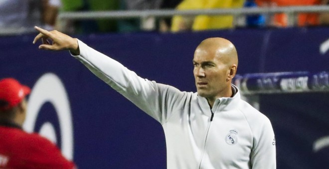 Fotografía de Zidane, entrenador del Real Madrid, durante la gira de verano en EEUU.