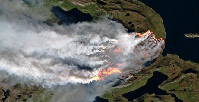 Incendio en la costa oeste de Groenlandia. ESA/ Pierre Markuse