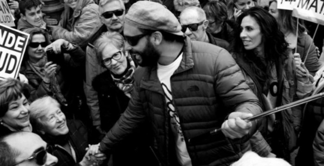 Spiriman en una de las manifestaciones por la sanidad pública en Granada