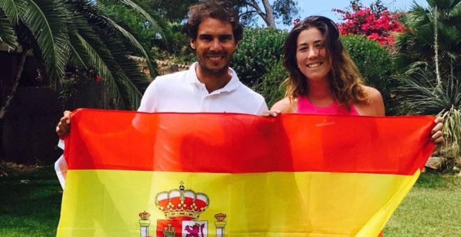 Nadal y Muguruza, en una foto colgada por la tenista en su Twitter.