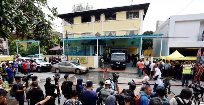 Incendio en una escuela religiosa en Malasia. REUTERS