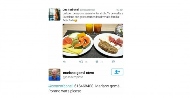 Uno de los tuits de Mariano Gomá Otero./Twitter