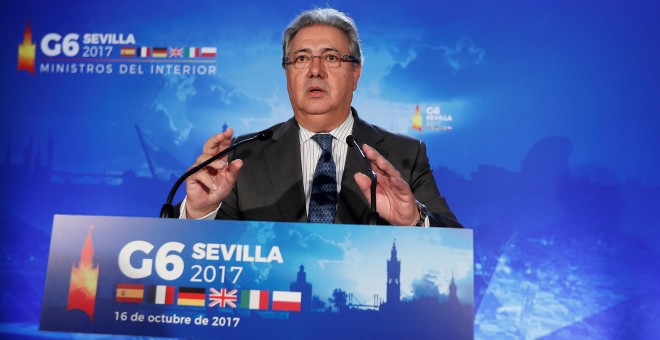 Juan Ignacio Zoido durante la rueda de prensa. /EFE