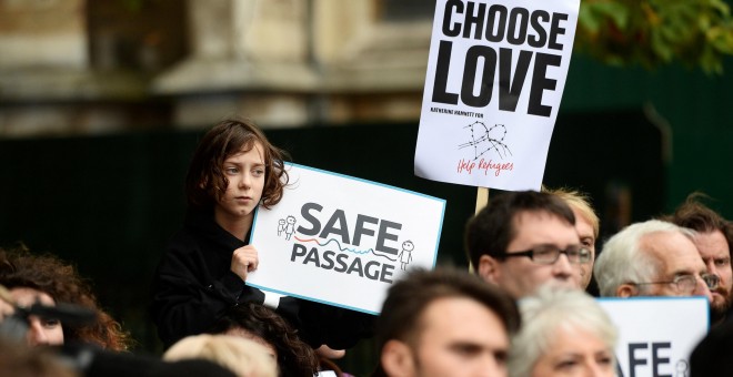 Manifestación ante el Parlamento británico. - REUTERS