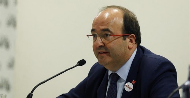 Miquel Iceta, primer secretari del Partit dels Socialistes de Catalunya (PSC) durant la seva conferència a Madrid / EFE Paco Campos